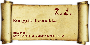 Kurgyis Leonetta névjegykártya